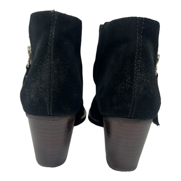 Sam Edelman Women’s Suede Macon Side Zip Ankle Boot Bootie Heeled Black Size 8 - Picture 10 of 11